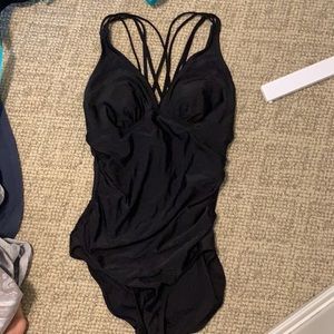 Black target bathing suit